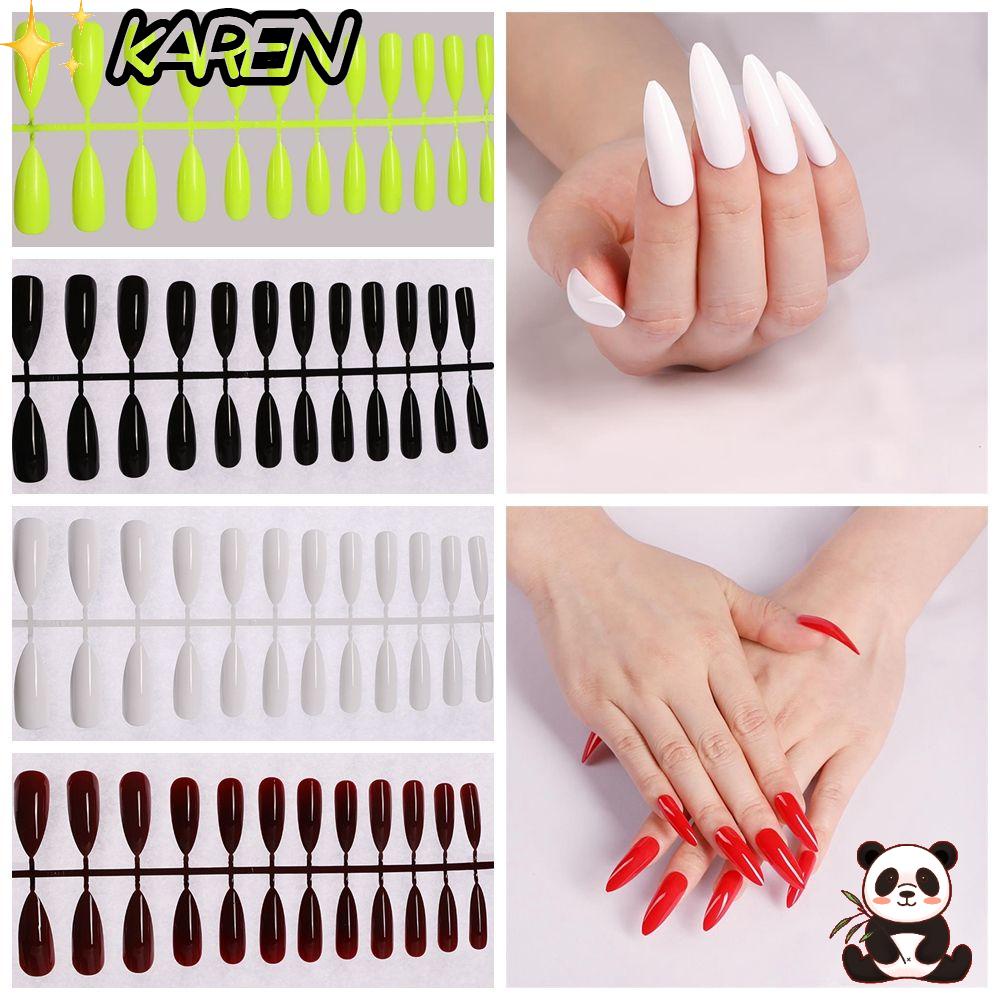 Set 24 Móng Tay Giả Nối Dài Nhiều Màu Sắc Dễ Sử Dụng