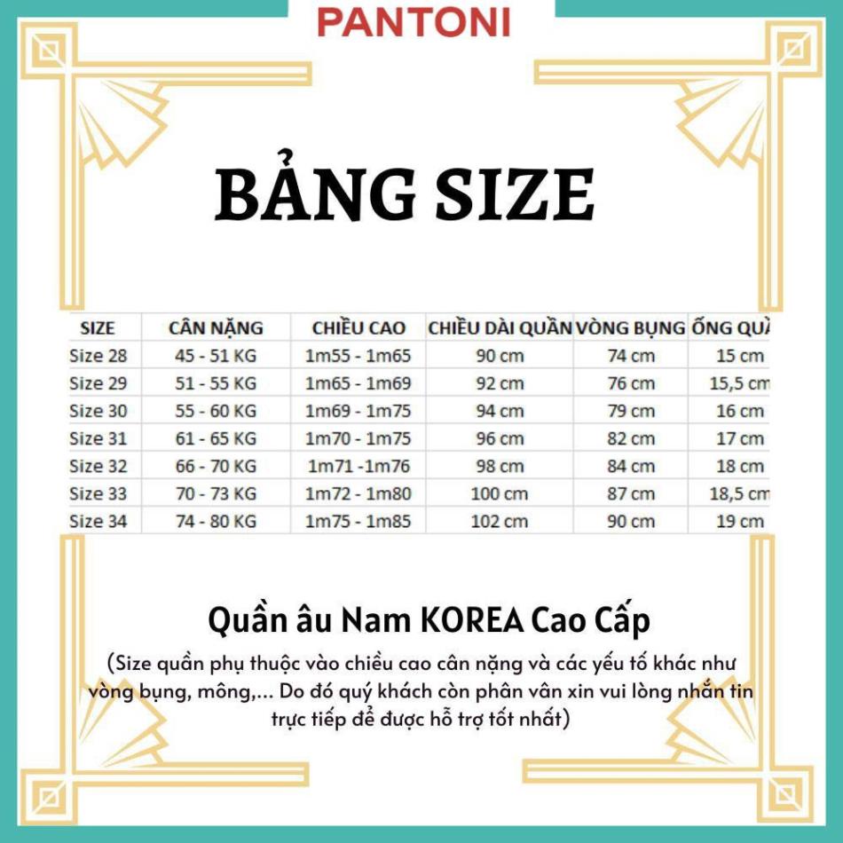 Quần âu nam Pantoni chất vải tuyết mưa co giãn 4 chiều,Quần tây nam vải dày không bai màu ống côn dáng Hàn Quốc