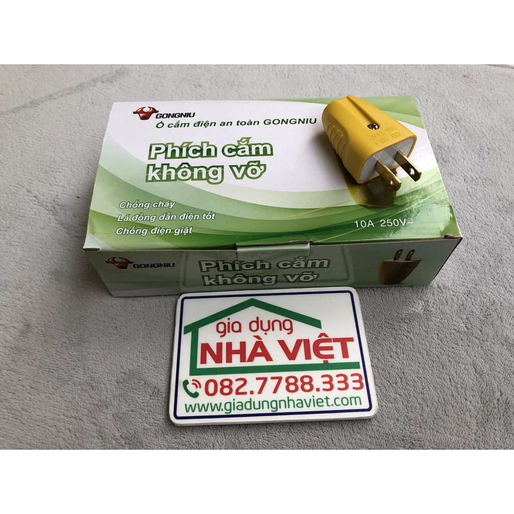 Phích cắm điện chân dẹt Gongniu Bull GNT-10L4 10A 250V chống va đập