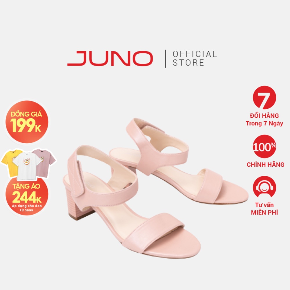 JUNO - Giày xăng đan gót vuông 5cm quai ngang - SD05003