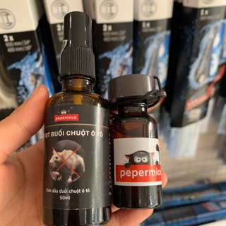 Combo tinh dầu đuổi chuột Pepermice gồm lọ treo và lọ xịt