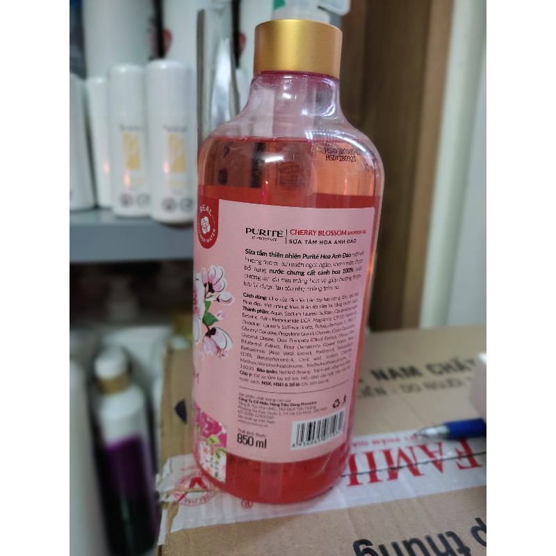 Sữa tắm Purite Provence Cherry Blossom850ml- tặng 2chai bé