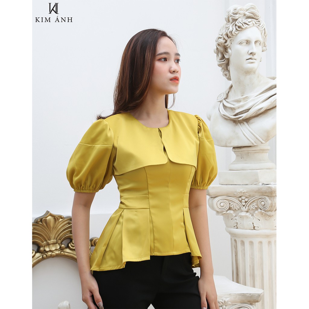 Áo kiểu Tay Phồng , Áo Kiểu Thiết Kế Nữ, Áo Sơ Mi Nữ Công Sở  Tiffany Top  Kim Ánh,AKSX25003