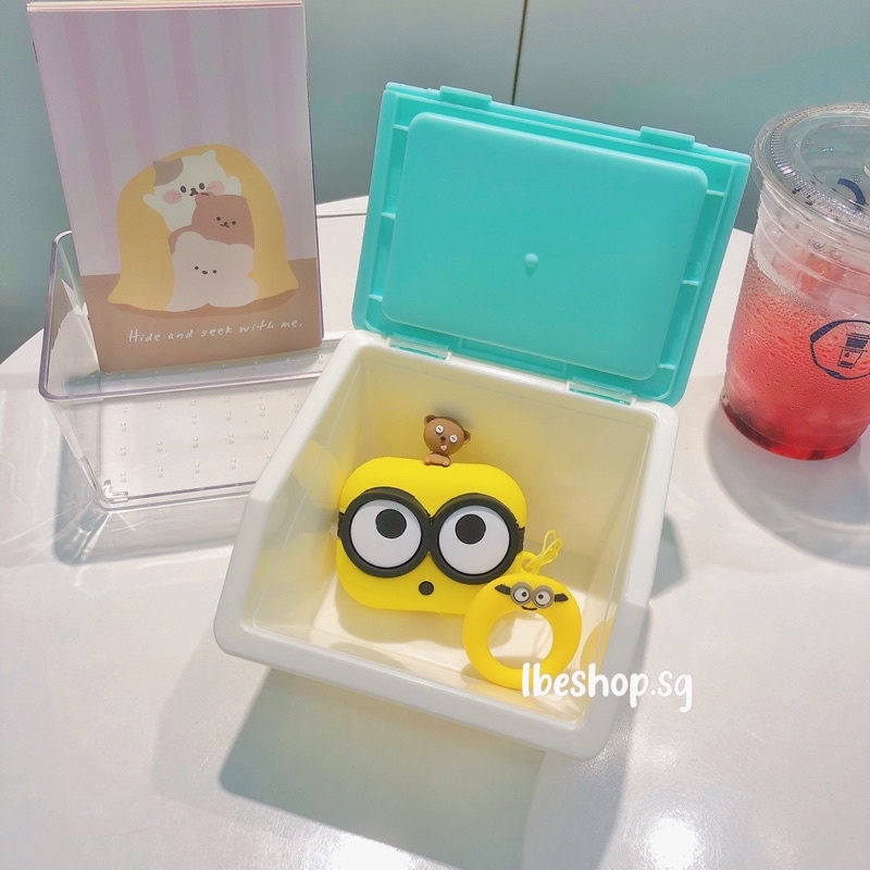 Ốp Bảo Vệ Tai Nghe Case Airpods 1 2 3 Pro Hoạt Hình Minion Chất Liệu Silicone Kèm Keyring Dễ Thương Chống Va Đập