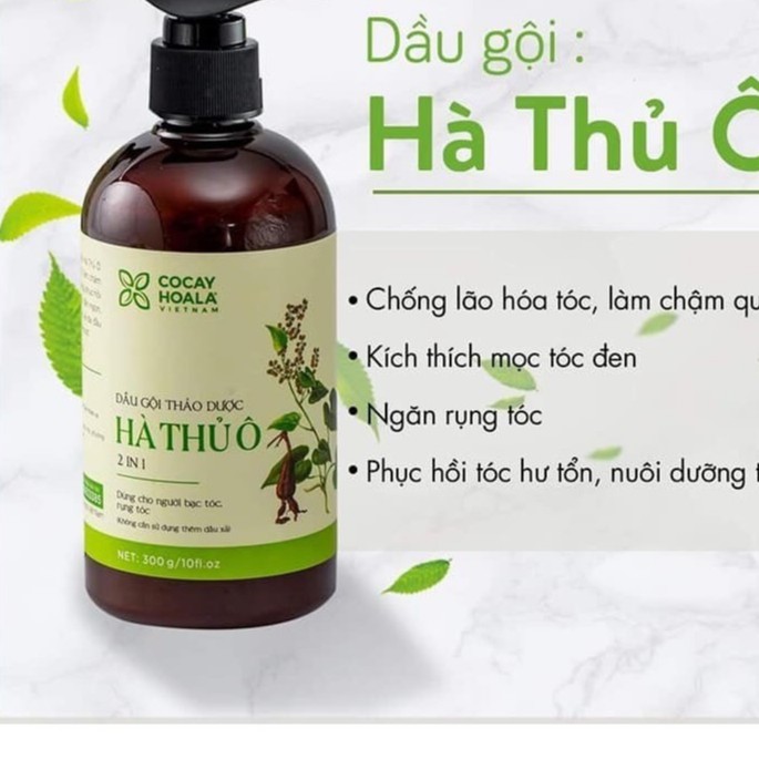 Dầu Gội Thảo Dược Hà Thủ Ô Giảm Rụng Tóc, Bạc Tóc Cocayhoala 300g