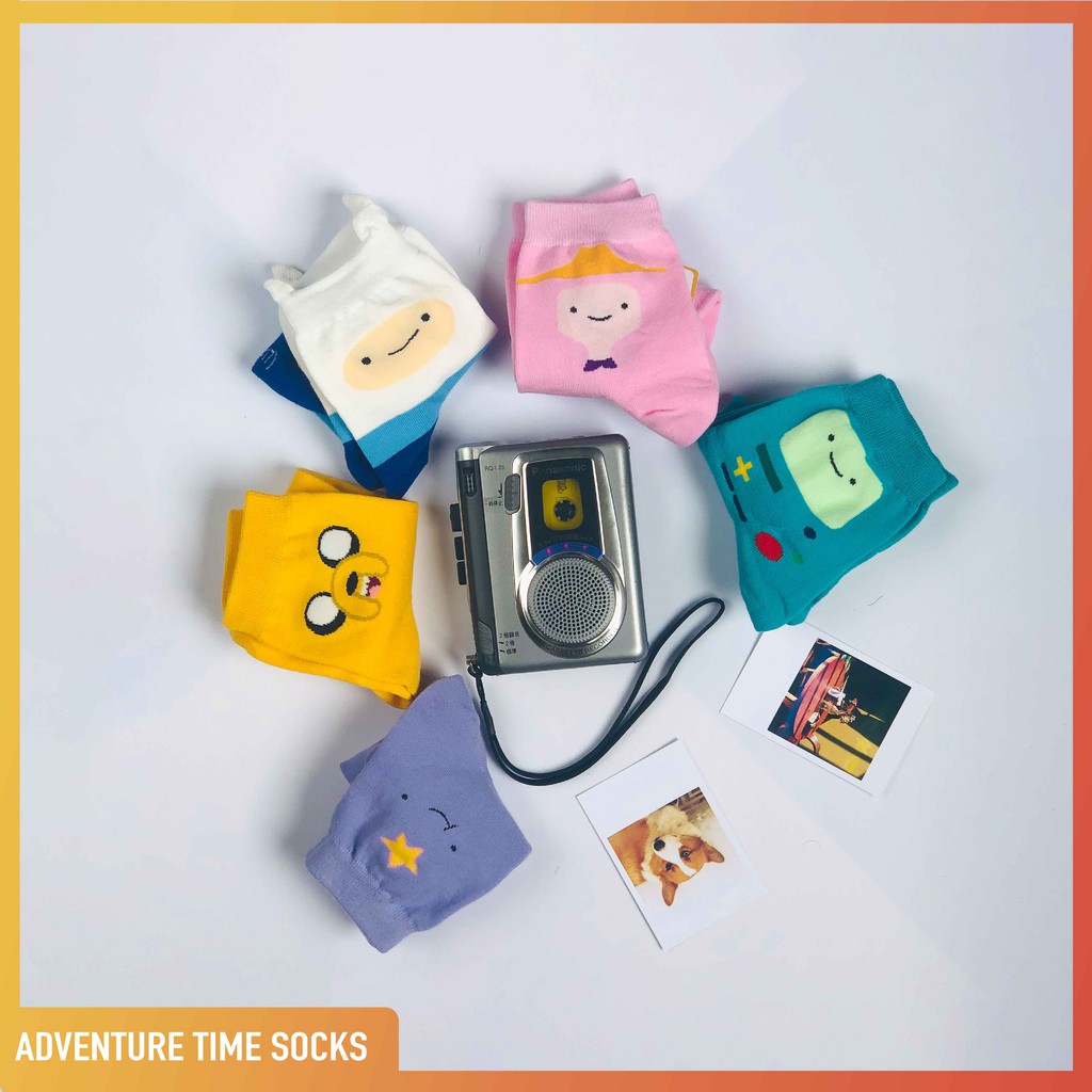 Tất Vớ Cao Cổ Hàn Quốc CUPPO Hoạt Hình Adventure Time Chất Liệu Cotton Siêu Mát Chống Mùi Hiệu Quả