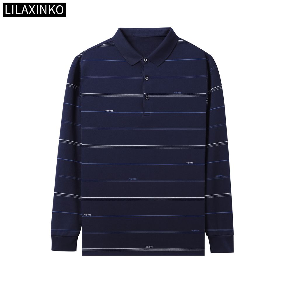 Áo Thun Polo Cotton Tay Dài Kẻ Sọc 5 Màu Thời Trang Thu Đông Cho Nam