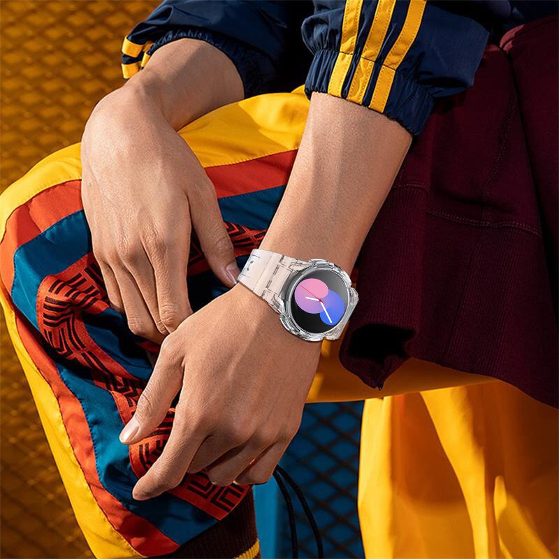Ốp Silicone Trong Suốt + Dây Đeo Kiểu Dáng Thể Thao Cho samsung Galaxy watch 5 4 40mm 44mm series 5 4