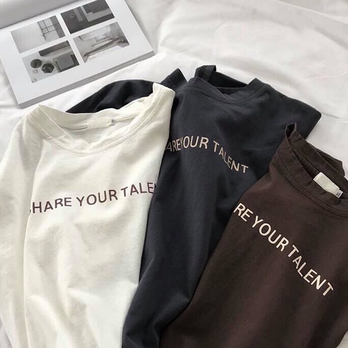 Áo thun tay lỡ form rộng - phông nam nữ cotton oversize - T shirt Share your talent