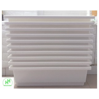 10 Chậu/ Khay/ Máng Nhựa Trồng Rau, Trồng Hoa, Cây Cảnh Kích Thước 67X24X19Cm - Màu Trắng