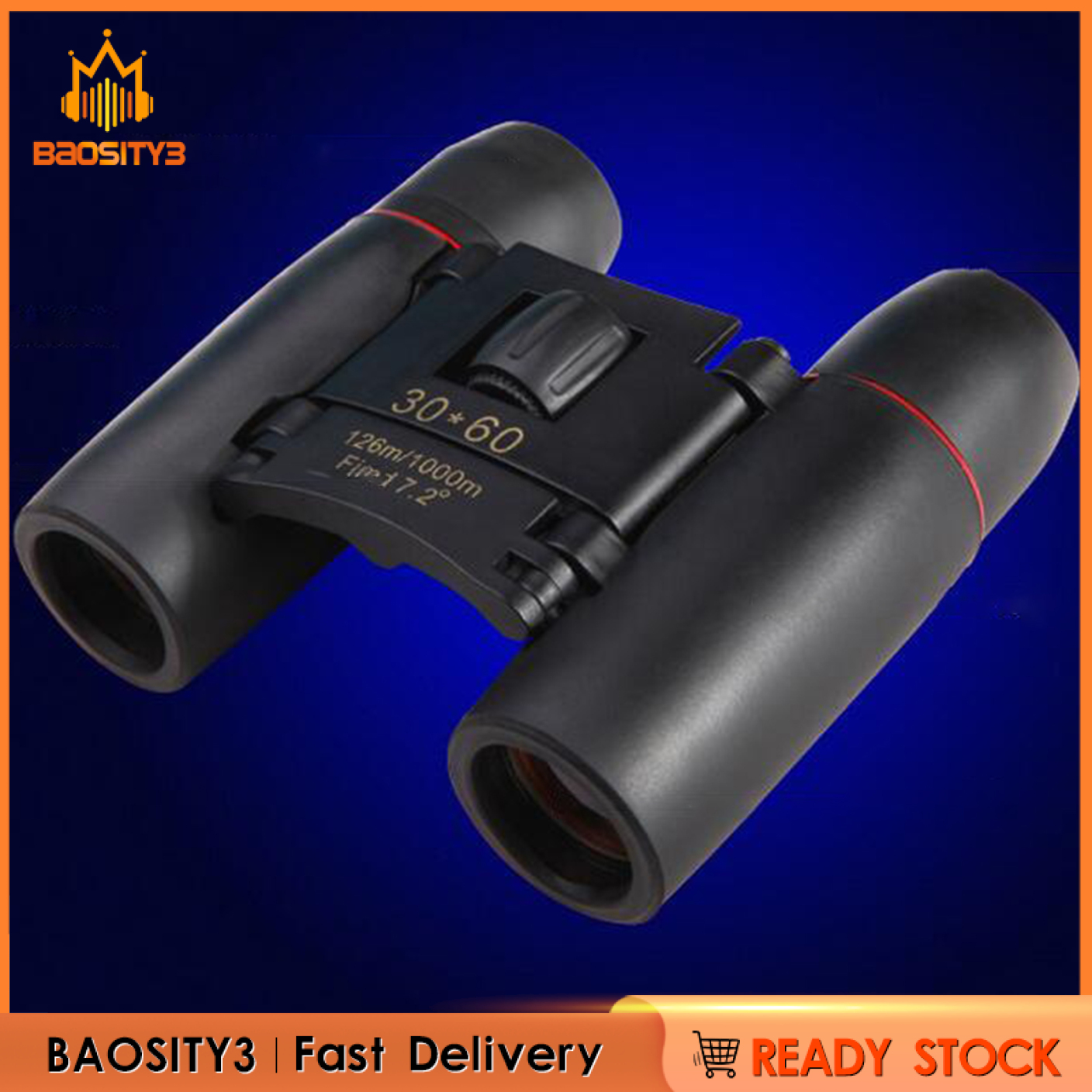 [baosity3]Mini 30 x 60 Zoom Night Vision Binoculars HD Telescope  Black