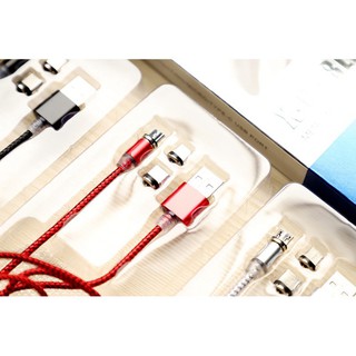 Cáp sạc nam châm tự hút 3 đầu nối Lightning, Type C, Micro USB