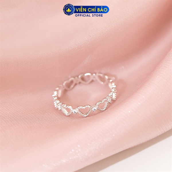 Nhẫn bạc nữ Empty Hearts chất liệu bạc 925 thời trang phụ kiện trang sức Viễn Chí Bảo N400786