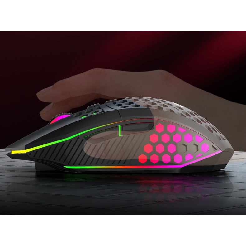 Chuột Gaming Không Dây X801 Thiết Kế Độc Lạ Có Đèn LED Phát Sáng Nhiều Màu Thiết Kế Hiện Đại Phong Cách