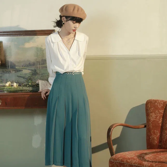 Áo Sơ Mi Tay Phồng Cổ Búp Bê Phong Cách Pháp Cổ Điển Thời Trang Cho Nữ