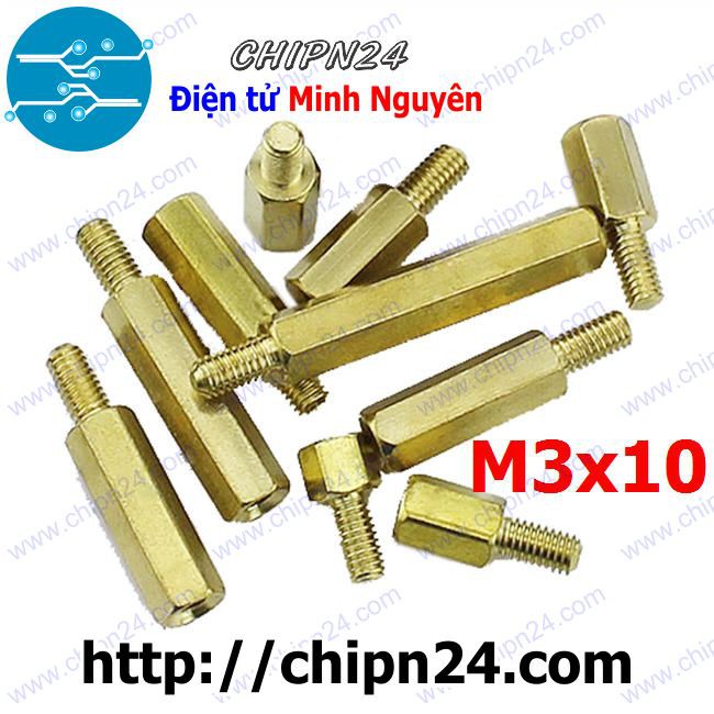 [10 CÁI] Cọc đồng M3x10 (D-C) (Trụ đồng)