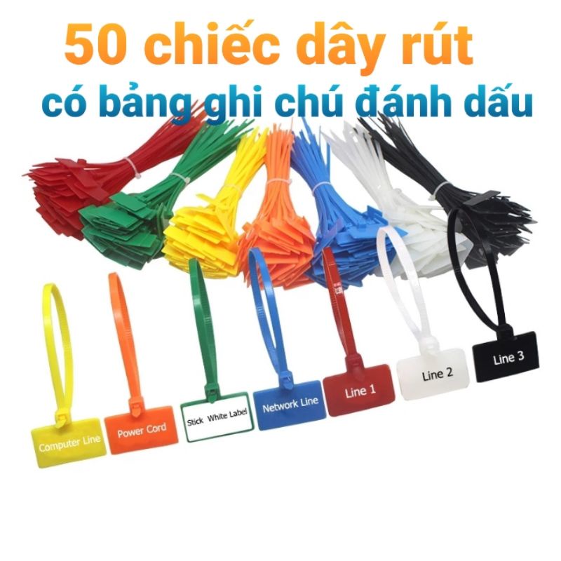 Dây rút đánh dấu dây điện, cáp mạng, cáp quang