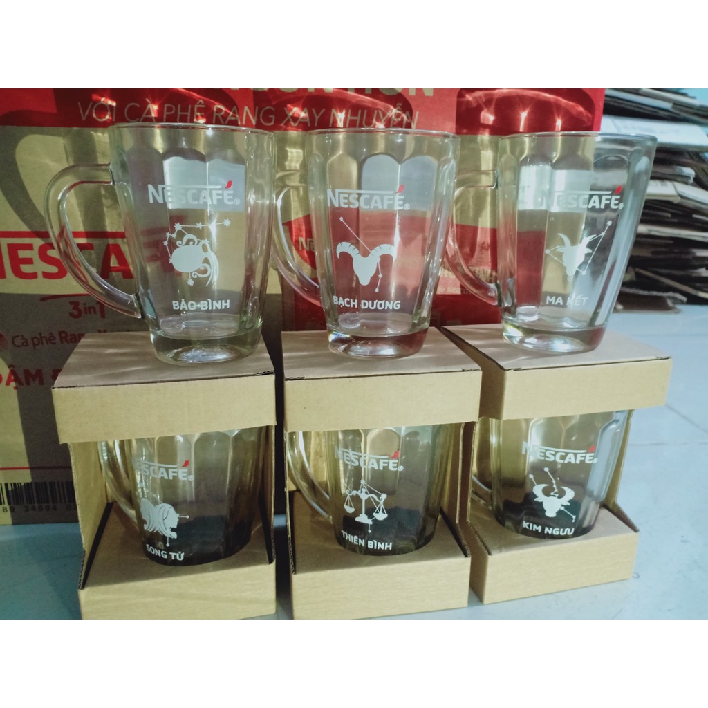 BỘ 6 LY THUỶ TINH CÓ QUAI CẦM 345ml