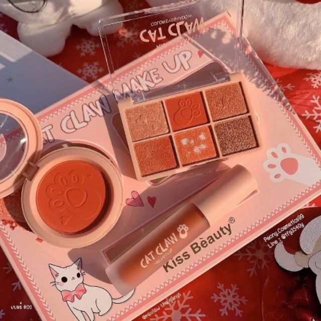 Bộ trang điểm 3n1 Cat Claw Kiss Beauty