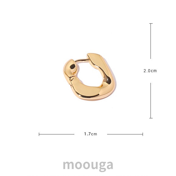 Nhẫn Kim Loại Bóng Đơn Giản Tinh Tế Phong Cách Cơ Bản Niche Moouga / ins