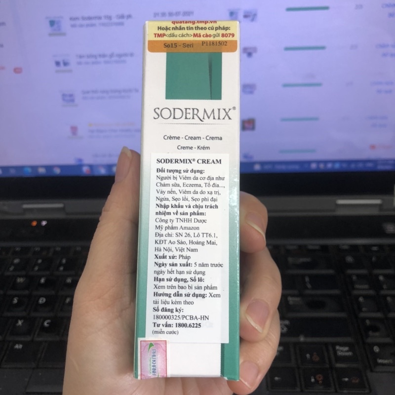 Kem Sodermix 15g - Giải pháp hiệu quả ngăn ngừa Sẹo lồi, sẹo phì đại, chàm, viêm da cơ địa. Xuất xứ Pháp