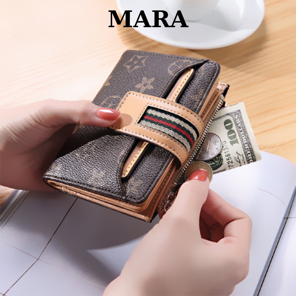 Ví nữ họa tiết phối viền màu Lanvera