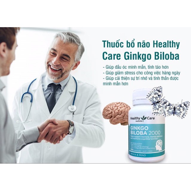 [HÀNG CHÍNH HÃNG] Bổ não Ginkgo Biloba 2000 Healthy Care, viên uống bổ não, tuần hoàn máu não, 100 viên, Mẫu mới | BigBuy360 - bigbuy360.vn