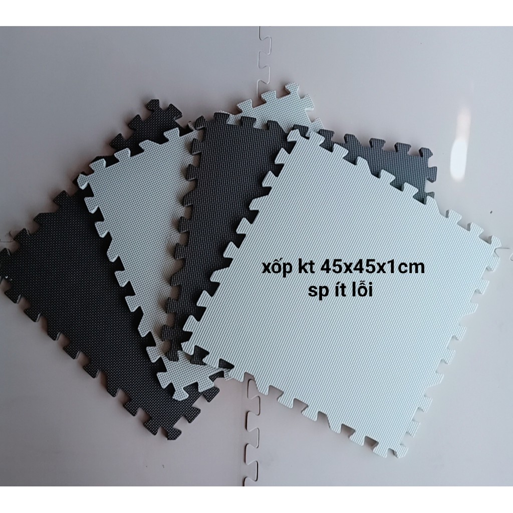 Combo 10 tấm Xốp ghép sàn KT 45x45x1cm sp ít lỗi có 2màu nâu và sữa giá 95000