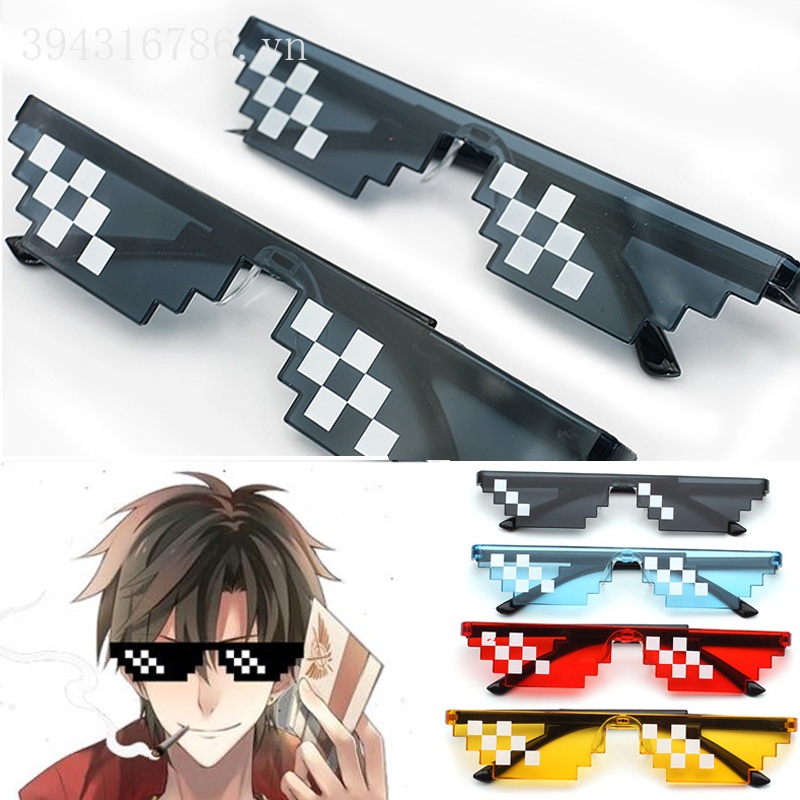 Kính mát gọng vuông không viền phong cách Thug Life vui nhộn thời trang hip hop cho nam và nữ