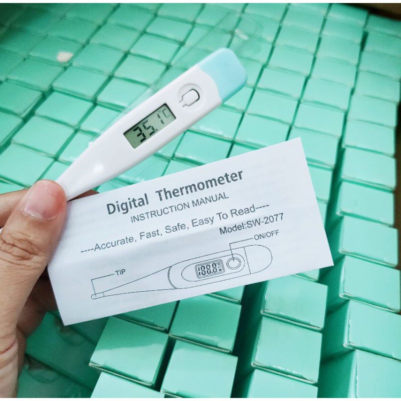 Nhiệt kế điện tử DIGITAL THERMOMETER SW-2077 nhỏ gọn chống nước an toàn cho trẻ NHKE02 BamBee Mart