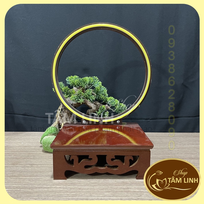 Tượng Bổn Sư Cao 20 cm Kèm Hào Quang Led Neon Màu Vàng