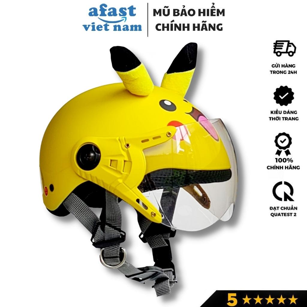 Mũ bảo hiểm cho bé từ 3-7 tuổi SRT ASA01, họa tiết dễ thương, có tai ngộ nghĩnh