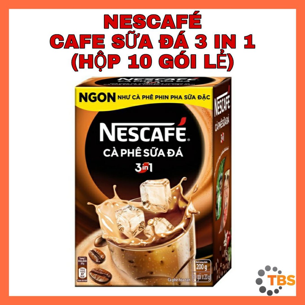 [NESCAFE-CAFE SỮA ĐÁ, HỘP 10 GÓI LẺ] CAFE, CÀ PHÊ SỮA ĐÁ