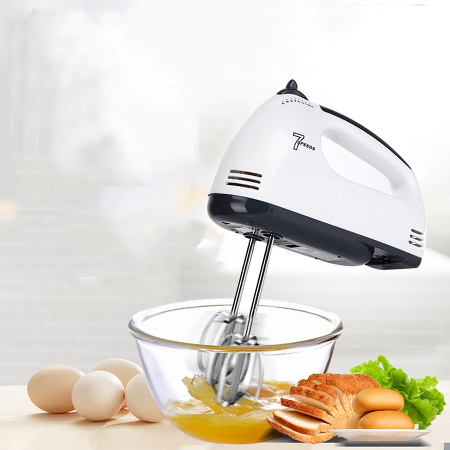 Máy đánh trứng mini cầm tay 7 tốc độ chính hãng tiện lợi tạo bọt làm bánh