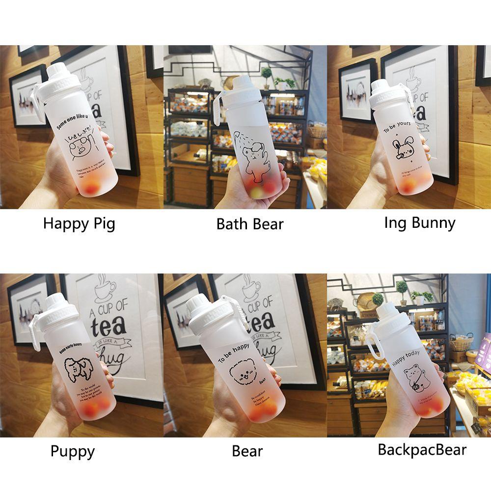 ♫Daphne♫ Bình Nước Nhựa Dung Tích 500ml Chống Tràn Thiết Kế Nhỏ Gọn Kèm Ống Hút Nhựa Tiện Dụng Cho Bé Gái