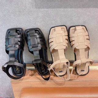 Sandal mũi vuông rọ đan da mềm đế chắc