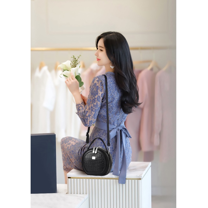 Túi đeo chéo nữ, Túi xách tròn thời trang Hàn Quốc