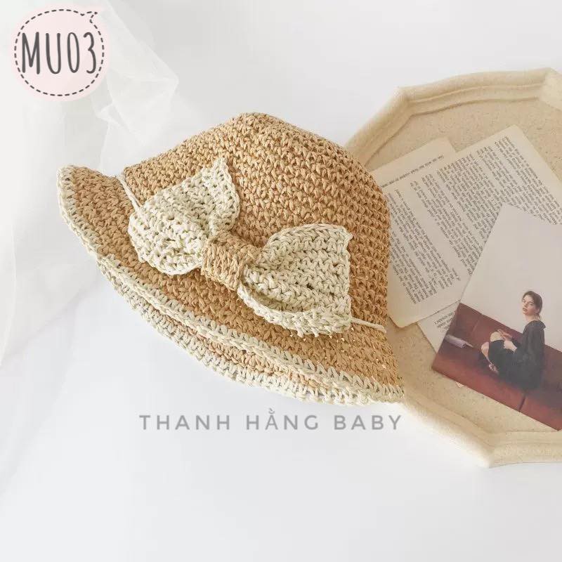 Mũ Cói Trẻ Em Hàn Quốc, Mũ Cói Đi Biển Cho Bé Thanh Hằng Baby 6 Tháng Đến 2 Tuổi