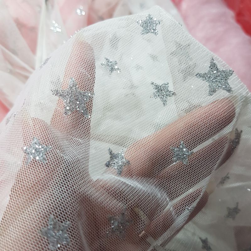 🌟1Met Voan Lưới Kim Sa Trắng  Sao Lấp Lánh🌟
