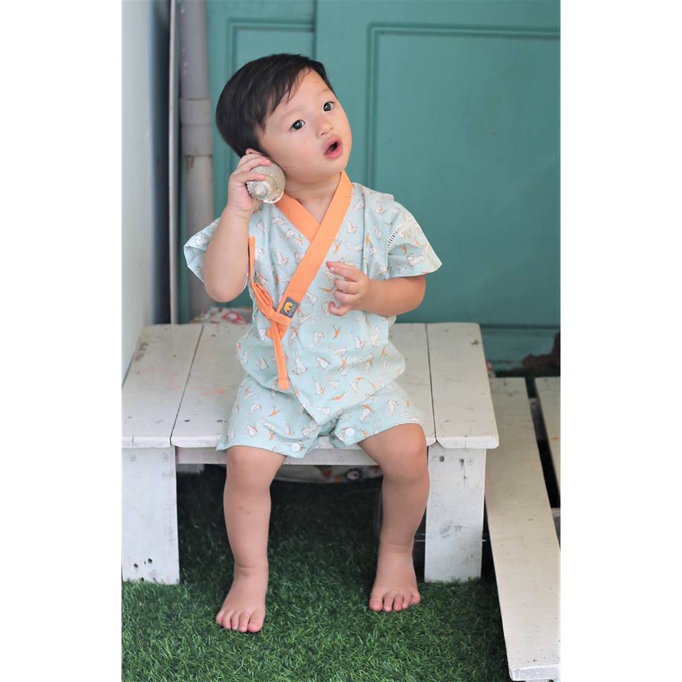 Body yukata cotton ngắn tay cho bé
