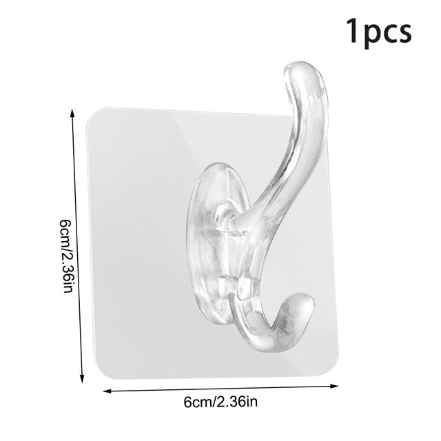 Móc Treo Đồ Dán Tường Trong Suốt, Nhựa PVC - Cơ Động, Dễ Di Chuyển