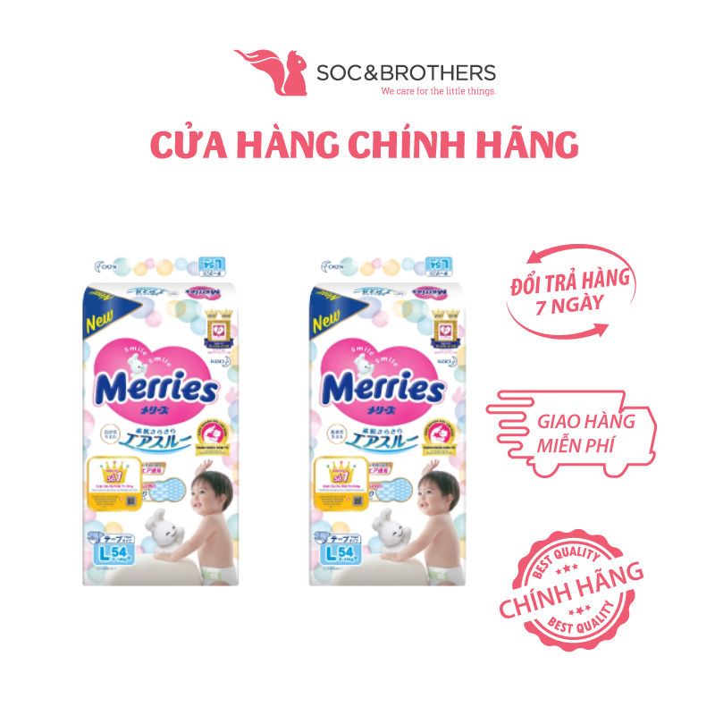 Bỉm Merries dán L 54 ( 54 miếng)