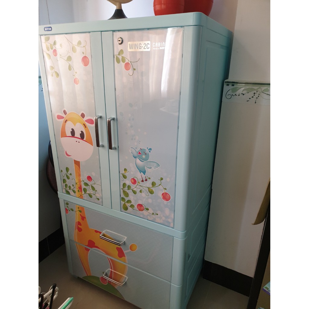 Tủ Nhựa Treo Quần Áo Duy Tân WING-2C-2N 70 X 50 X 135 Cm -TẶNG KÈM 1 GIÁ GỖ ĐỌC SÁCH, IPAD