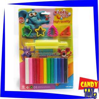 ĐẤT NẶN KIDDY CLAY 6 MÀU 100G 12 MÀU + 4 KHUÔN +6 CÂY LĂN