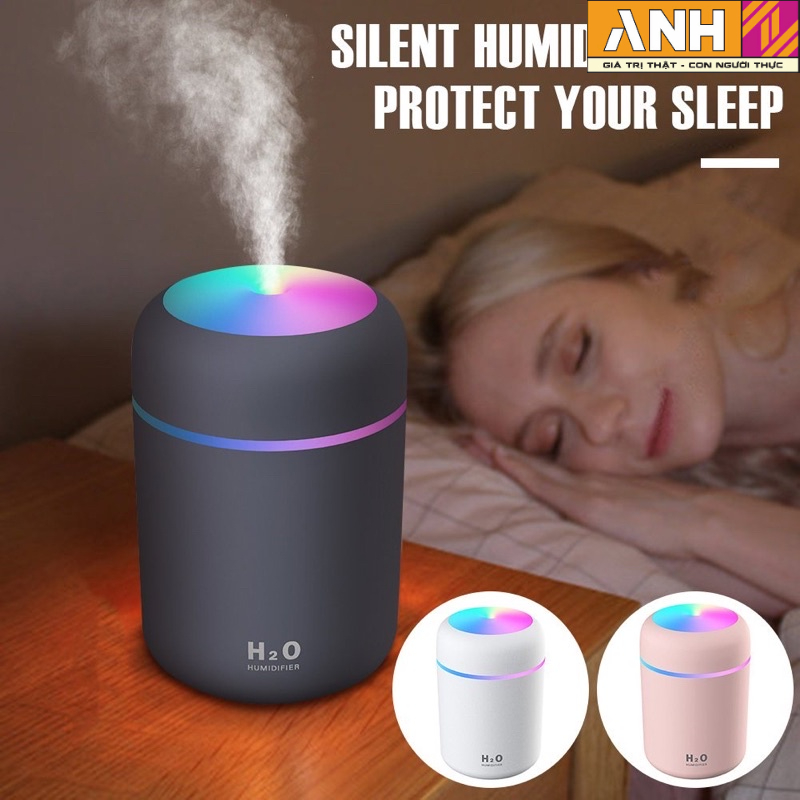 Máy phun xương, tinh dầu tạo độ ẩm H2O có đèn Led trang trí