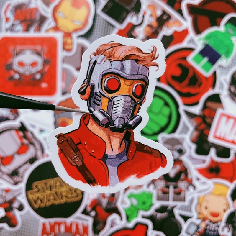 Bộ 100 sticker hình ảnh siêu anh hùng avenger  dùng để trang trí điện thoại di động/ván trượt/vali không để lại dấu keo