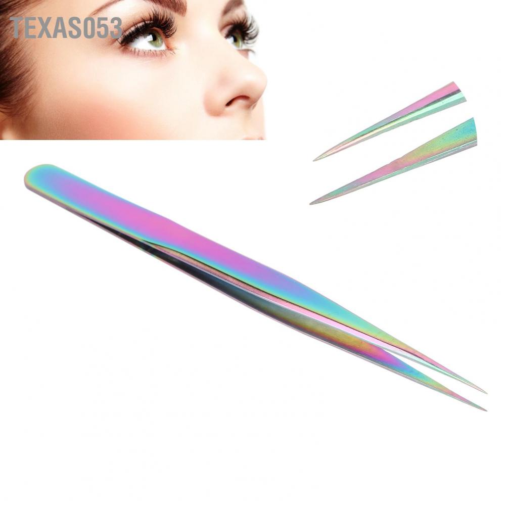 Texas053 Nhíp vẽ móng tay thẳng chuyên nghiệp nối dài lông mi bằng thép không gỉ