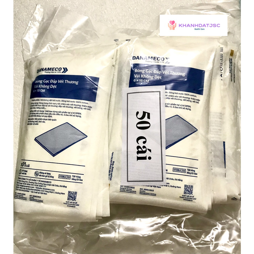 Bông gạc đắp vết thương Danameco kích thước 6x15 cm