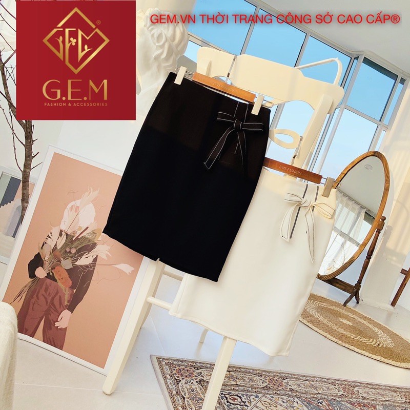 Chân váy công sở có thắt nơ hông - hàng thiết kế GEM.VN | BigBuy360 - bigbuy360.vn