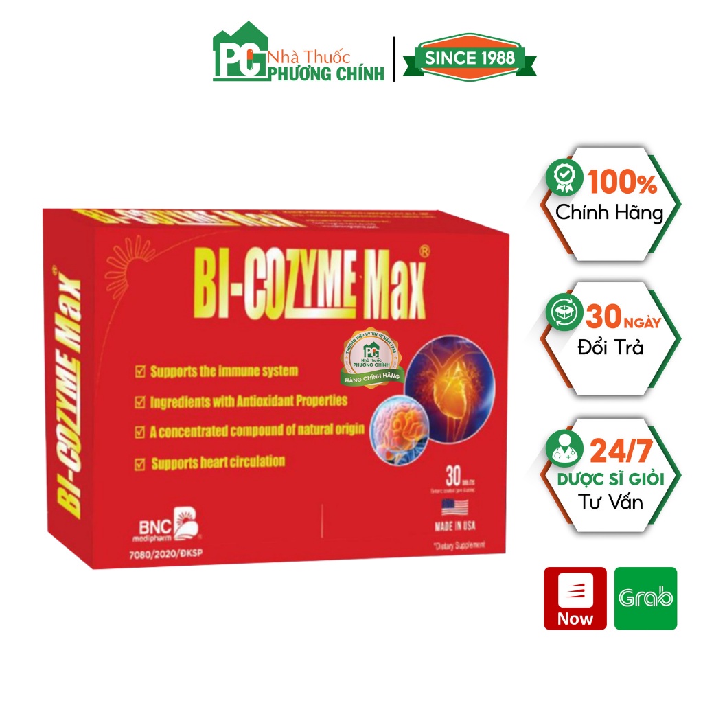 Viên Uống Giảm Mỡ Máu, Chống Xơ Vữa Động Mạch Bi-Cozyme Max Hộp 30 Viên